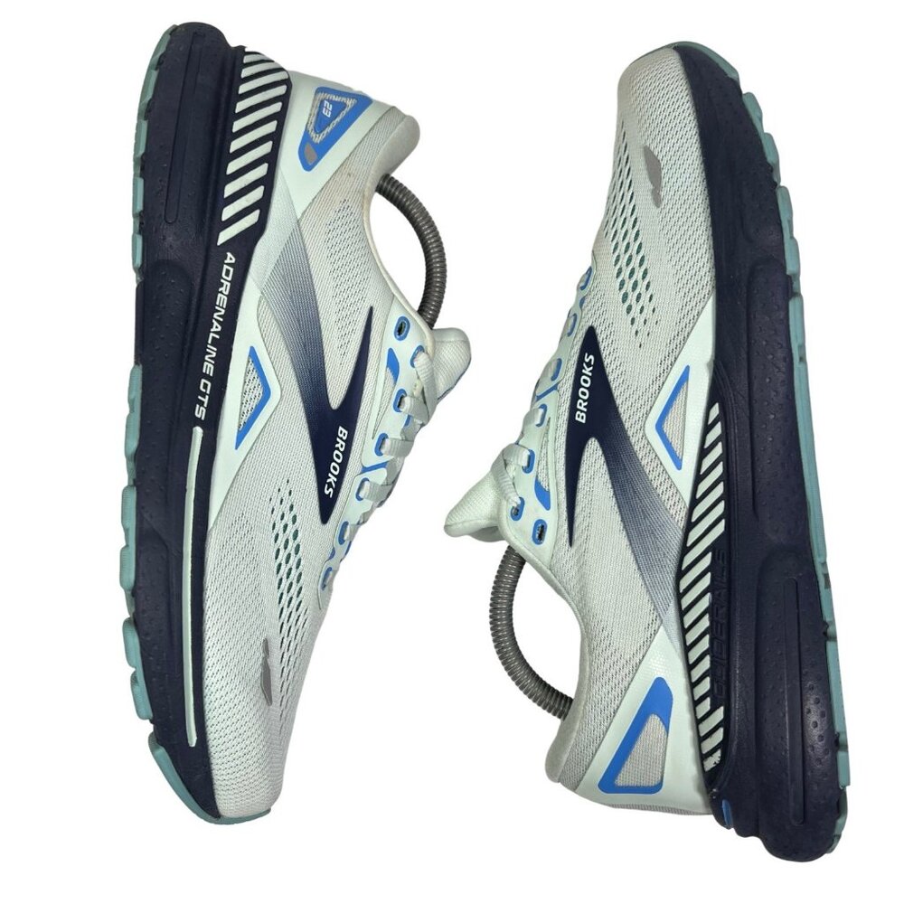 Brooks Womens Adrenaline GTS 23 Blue Mint Green Running Shoes Sneakers 10 D WIDE - Picture 4 of 9